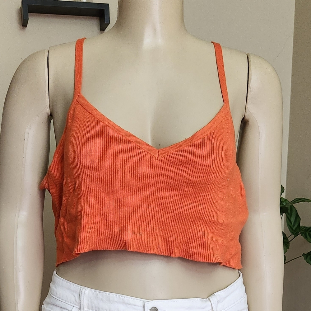 ORANGE CROPPED FTF TANK